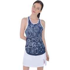 Internet Planet Drink Computer Racer Back Mesh Tank Top by Proyonanggan