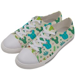 Cactus Succulents Floral Seamless Pattern Men s Low Top Canvas Sneakers by Hannah976