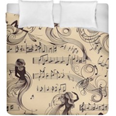 Musical Swirls Ladies Duvet Cover Double Side (king Size) by RiverRootz
