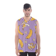Pattern Bananas Fruit Tropical Seamless Texture Graphics Men s Basketball Tank Top by Bedest