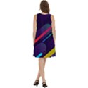 Colorful Abstract Background Round Neck Sleeve Casual Dress With Pockets View4