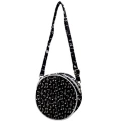 Chalk Music Notes Signs Seamless Pattern Crossbody Circle Bag by Ravend