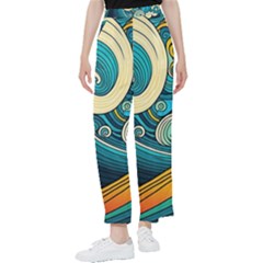 Waves Ocean Sea Abstract Whimsical Abstract Art 3 Women s Pants  by Ndabl3x