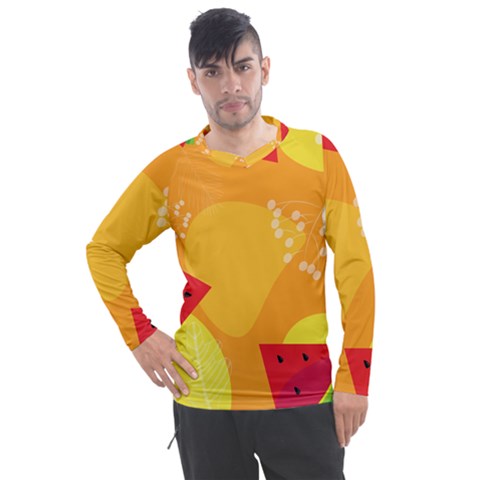 Watermelon Flower Men s Pique Long Sleeve T-shirt by Bedest