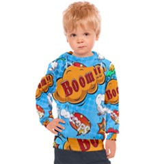Comical Words Animals Comic Omics Crazy Graffiti Kids  Hooded Pullover by Bedest