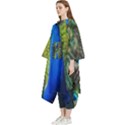 Peacock Bird Feathers Pheasant Nature Animal Texture Pattern Women s Hooded Rain Ponchos View2