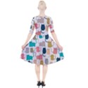 Cute Seamless Pattern Happy Kitty Kitten Cat Quarter Sleeve A-Line Dress View2