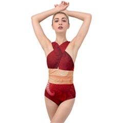 Lachs Kl Rotweissschwarz Kl Cross Front Low Back Swimsuit by 2607694c