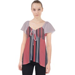 Rosa Grau Streifen Lace Front Dolly Top by 2607694c