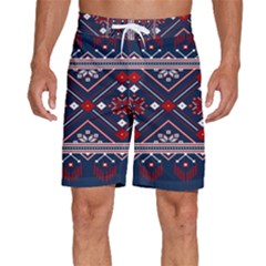 Ukrainian Folk Seamless Pattern Ornament Art Men s Beach Shorts by Bedest