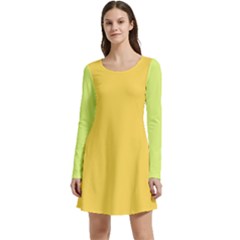 4 Farben Long Sleeve Velour Skater Dress by 2607694c