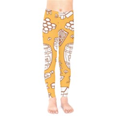 Vector-honey-element-doodle-seamless-pattern-with-beehive-beeke Kids  Classic Winter Leggings by Ket1n9
