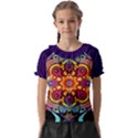 Lila floral blume Kids  Frill Chiffon Blouse View1