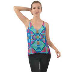 Checkerboard Square Abstract Chiffon Cami by Ravend