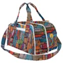 City New York Nyc Skyscraper Skyline Downtown Night Business Urban Travel Landmark Building Architec Burner Gym Duffle Bag View2