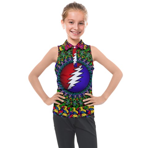 Grateful Dead Bear Pattern Kids  Sleeveless Polo T-shirt by Maspions