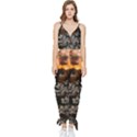 White Flower Sleeveless Tie Ankle Chiffon Jumpsuit View1
