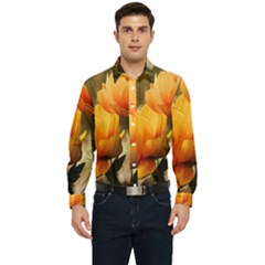 Yellow Butterfly Flower Men s Long Sleeve Shirt by Azkajaya