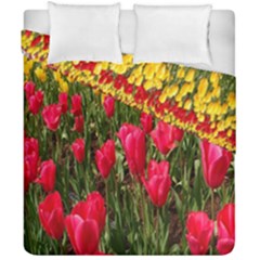 Yellow Pink Red Flowers Duvet Cover Double Side (california King Size) by Azkajaya