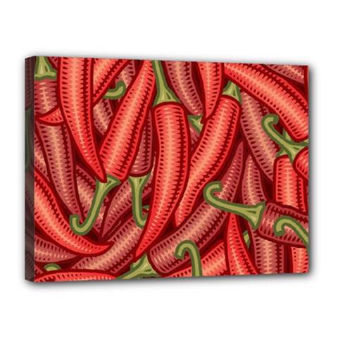 Seamless-chili-pepper-pattern Canvas 16  X 12  (stretched) by Ket1n9