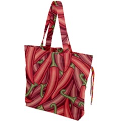 Seamless-chili-pepper-pattern Drawstring Tote Bag by Ket1n9