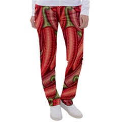 Seamless-chili-pepper-pattern Women s Casual Pants by Ket1n9