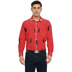 Watermelon Pillow Fluffy Men s Long Sleeve Shirt by Azkajaya