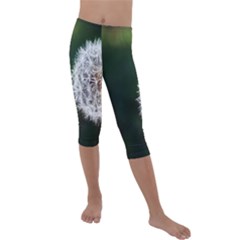 White Flower Kids  Lightweight Velour Capri Leggings  by Azkajaya
