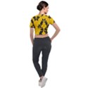 Yellow Regal Filagree Pattern Short Sleeve Cropped Jacket View2