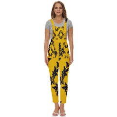 Yellow Regal Filagree Pattern Women s Pinafore Overalls Jumpsuit by Azkajaya