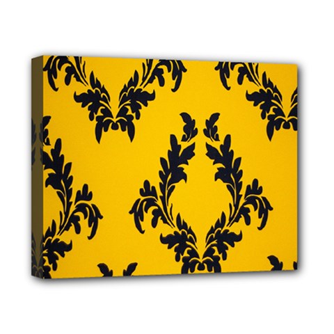 Yellow Regal Filagree Pattern Canvas 10  X 8  (stretched) by Azkajaya