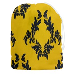 Yellow Regal Filagree Pattern Drawstring Pouch (3xl) by Azkajaya
