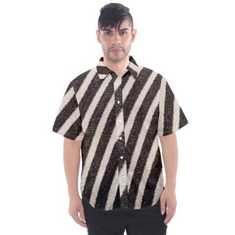 Zebra Zebra Pattern Zebra Fur Zebra Print Strip Men s Short Sleeve Shirt by Azkajaya