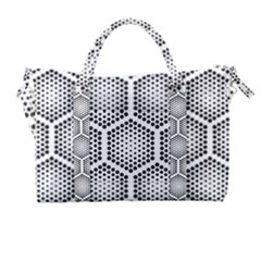 Halftone Tech Hexagons Seamless Pattern Carry-on Travel Shoulder Bag by Ket1n9