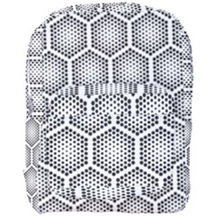 Halftone Tech Hexagons Seamless Pattern Full Print Backpack by Ket1n9