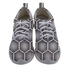 Halftone Tech Hexagons Seamless Pattern Women Athletic Shoes by Ket1n9