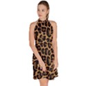 Tiger Skin Art Pattern Sleeveless Halter Neck A-Line Dress View3
