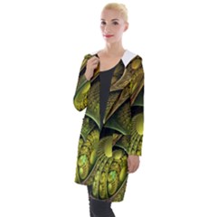 Psytrance Abstract Colored Pattern Feather Hooded Pocket Cardigan by Ket1n9