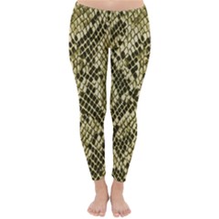 Yellow Snake Skin Pattern Classic Winter Leggings by Ket1n9