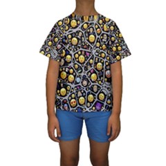 Mental Emojis Emoticons Icons Kids  Short Sleeve Swimwear by Paksenen