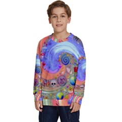 Swirl Vortex Emoji Cyclone Motion Kids  Crewneck Sweatshirt by Paksenen