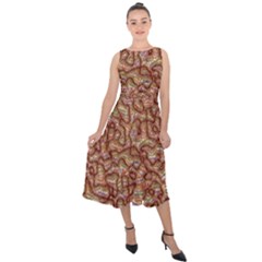 Mind Brain Thought Mental Midi Tie-back Chiffon Dress by Paksenen