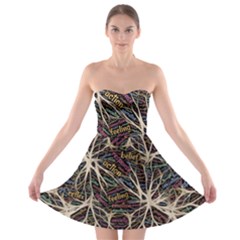 Mental Human Experience Mindset Pattern Strapless Bra Top Dress by Paksenen