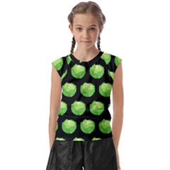 Cabbage Pattern 1 Kids  Raglan Cap Sleeve T-shirt by CocoBellKidsTV24