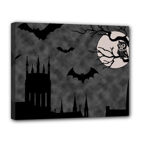 Halloween Background Halloween Scene Canvas 14  X 11  (stretched) by Ket1n9