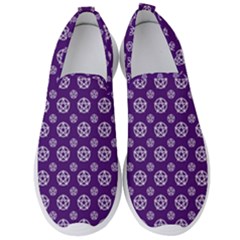 White Pentacle And Purple Pattern Men s Slip On Sneakers by cheekywitch