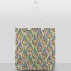 Tribal Background Boho Batik Full Print Rope Handle Tote (large) by anzea
