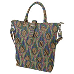 Tribal Background Boho Batik Buckle Top Tote Bag by anzea