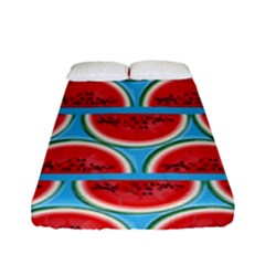 Illustrations Watermelon Texture Pattern Fitted Sheet (full/ Double Size) by anzea