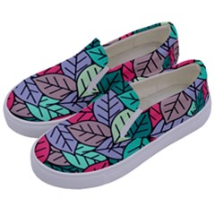 Pattern Leaves Background Nature Kids  Canvas Slip Ons by Proyonanggan